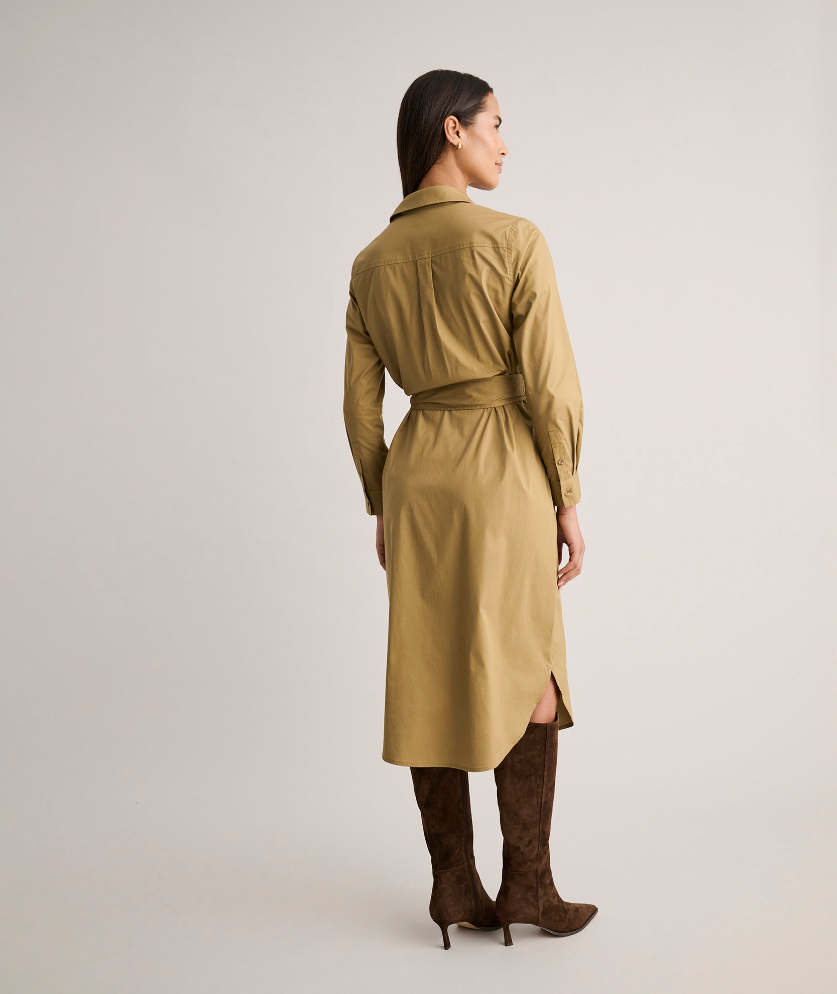 Cotton Stretch Midi Bailey Shirt Dress