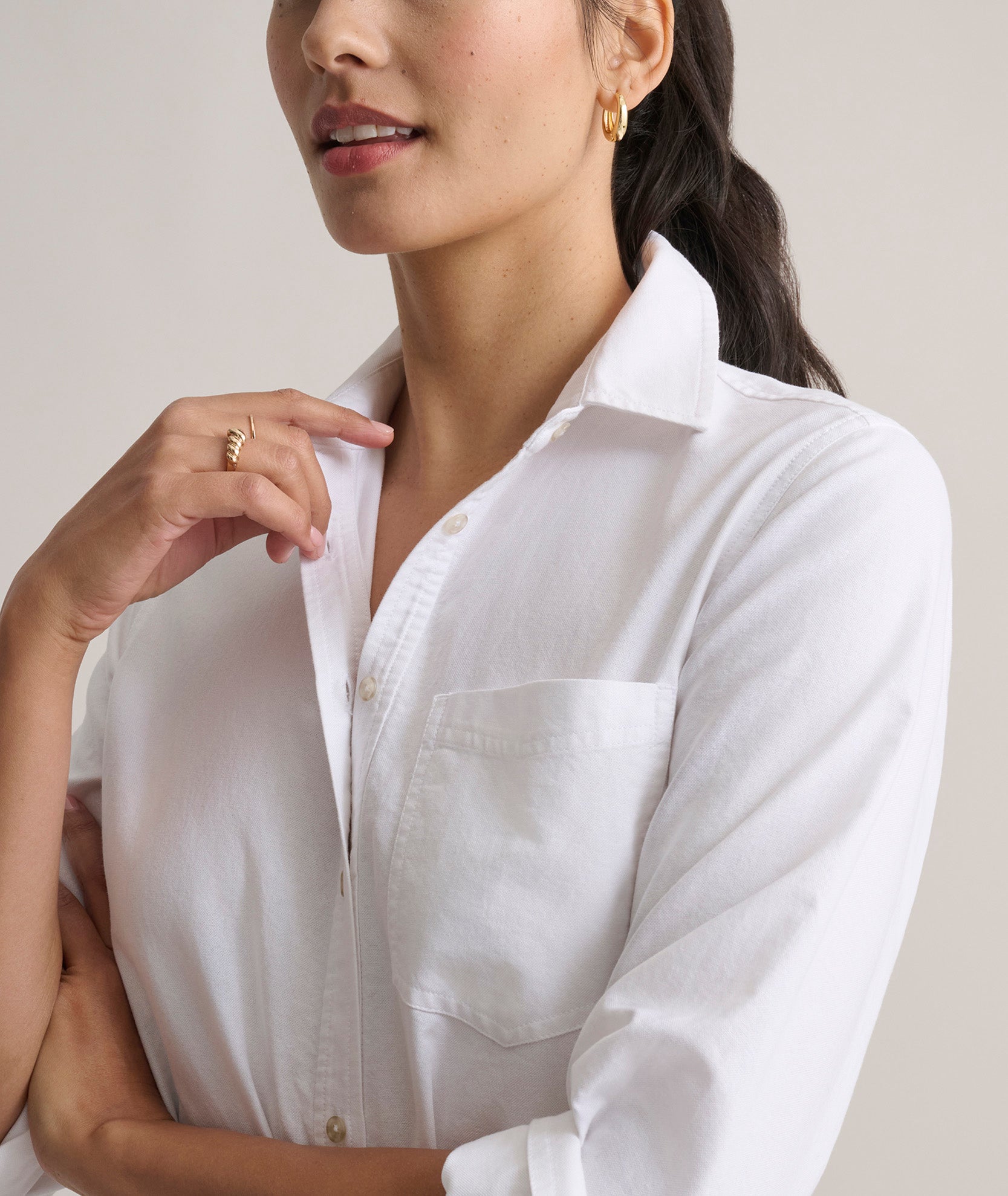 Cotton Oxford Relaxed Bailey Shirt Dress