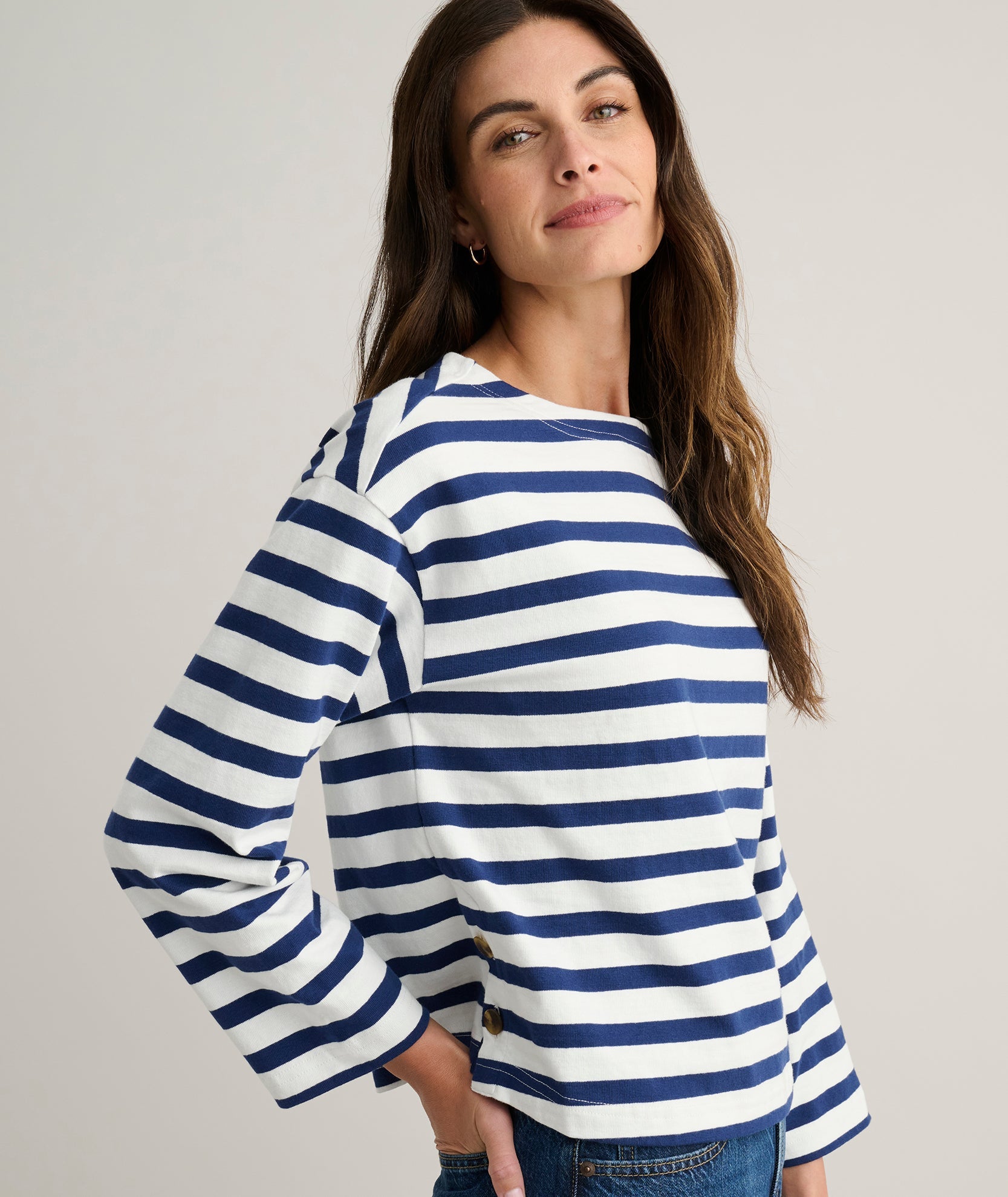 Cotton Jersey Mille Stripe Tee