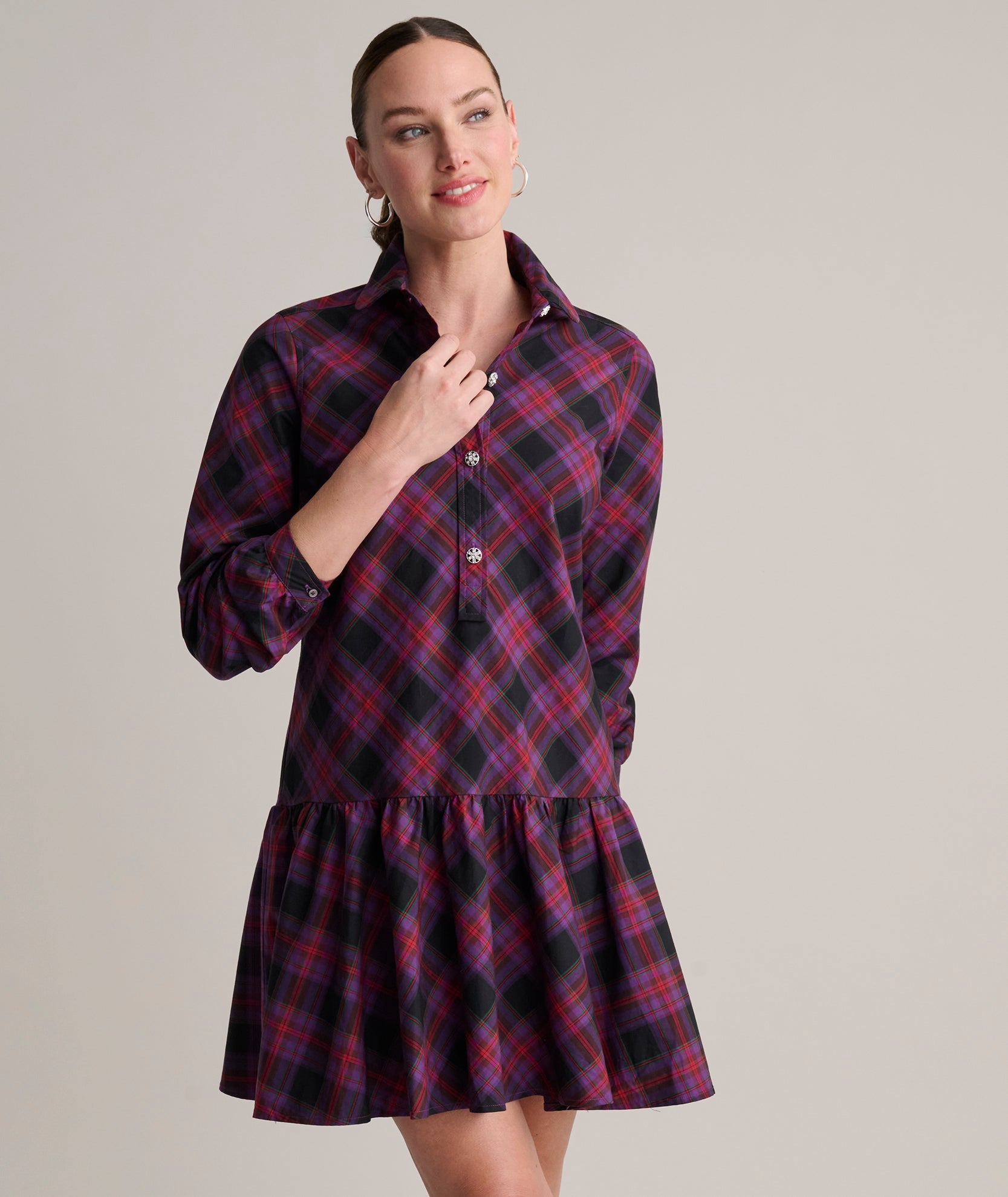 Cotton Plaid Reese Shirt Dress