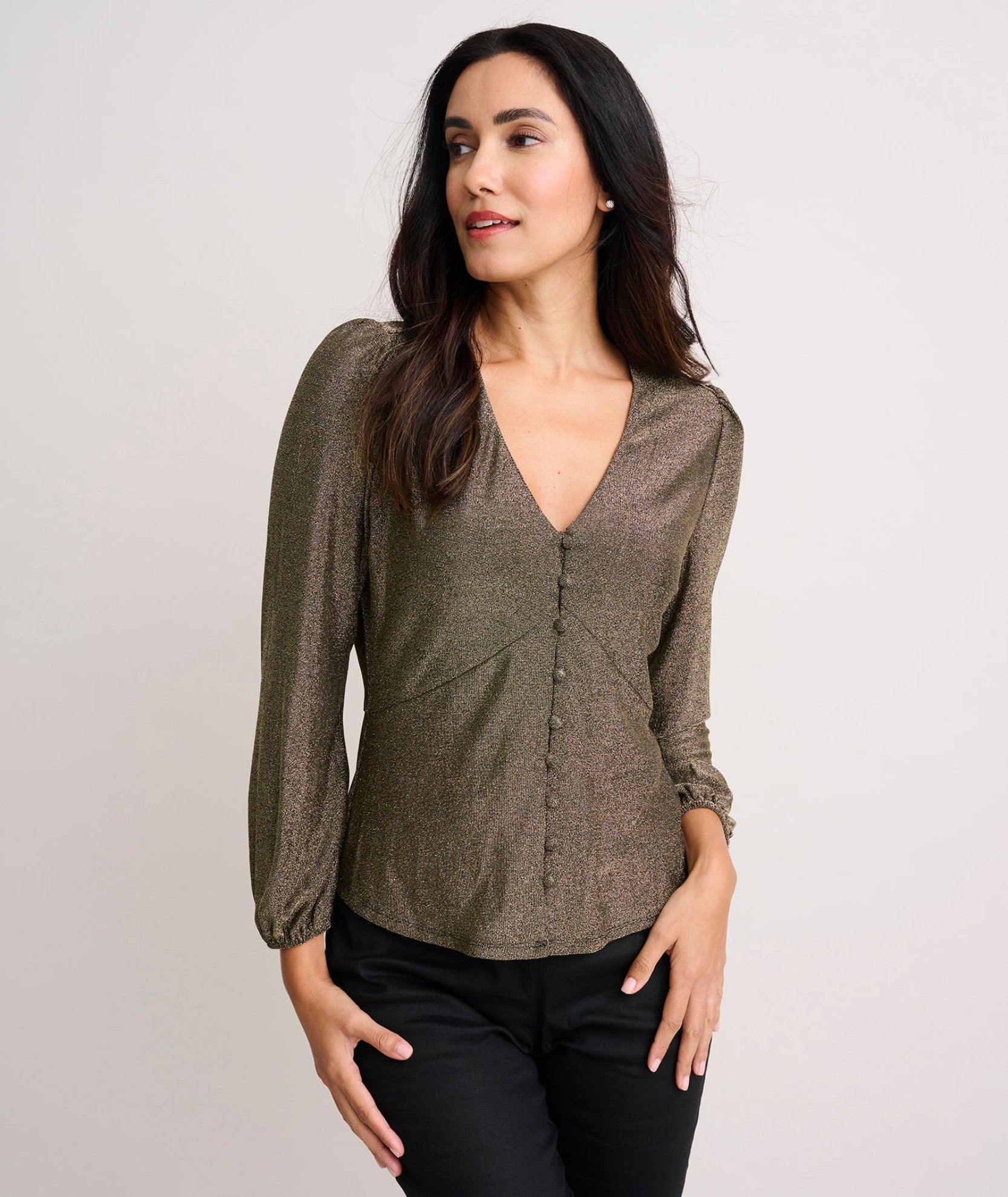 Matte Gold Jersey Scarlett Shirt